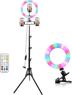 LAMPA LED PIERŚCIENIOWA RING LED USB 26/16cm statyw selfie pilot akcesoria