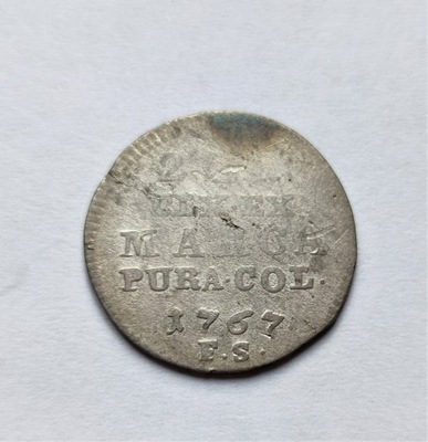 POLSKA, 2 GROSZE SREBRNE(PÓŁZŁOTEK) 1767 SAP 16.b1