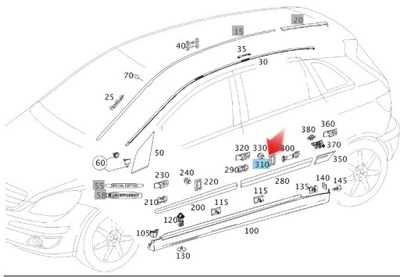 Пряжка клипса накладки дверь задняя mercedes w245 a0089882178 фото №1