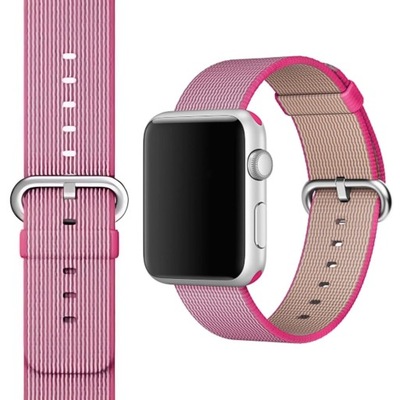 APPLE Watch 42 / 44 / 45 / 49mm ORYGINALNY PASEK różowy Woven Nylon Pink