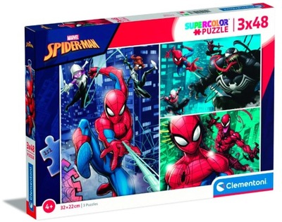 PUZZLE SUPERCOLOR MARVEL SPIDER-MAN 3X48 ELEMENTÓW