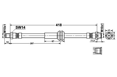 Ate 83.7751-0417.3 шланг тормозной гибкий фото №1