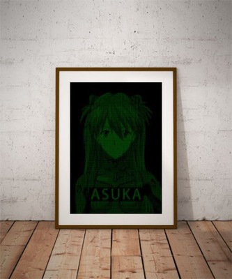 H4CK3D - Asuka, Evangelion - plakat 40x50 cm