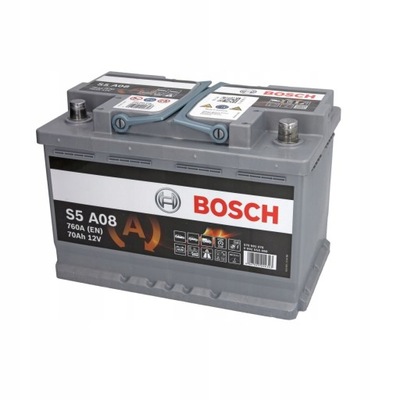 АККУМУЛЯТОР BOSCH AGM 70AH 760A P+