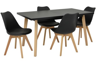 4 krzesła skandynawskie i stół rozkładany do 180cm