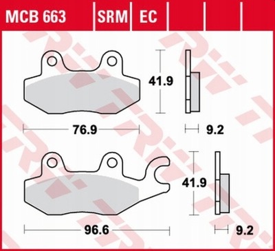 КОЛОДКИ ТОРМОЗНЫЕ TRW MCB663