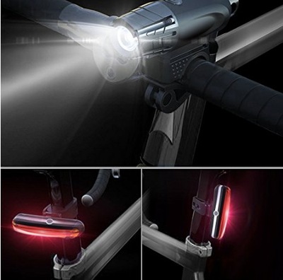 lampa rowerowa oświetlenie led USB zestaw