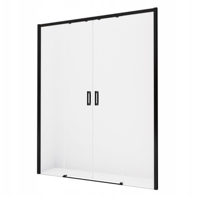 Drzwi prysznicowe czarne przesuwne 140x200cm NT