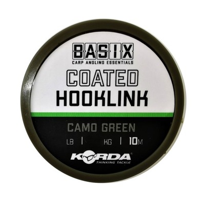 Korda Basix Coated Hooklink 25lb 10m Camo Green