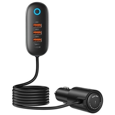 DISPOSITIVO DE CARGA DE AUTOMÓVIL USAMS 3XUSB/1XUSB-C 156W CZARNY/BLACK CC161CC01  