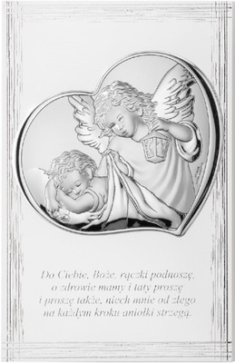 Srebrny Panel Aniołek 9x13Cm