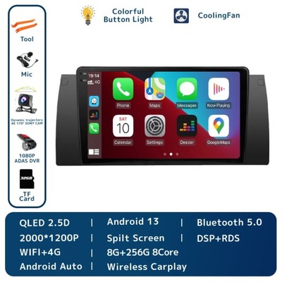 NAVEGACIÓN GPS PARA BMW 5 E39 E53 X5 1995-2001 RADIO DE AUTOMÓVIL BEZPRZEWODOWE CARPLAY  