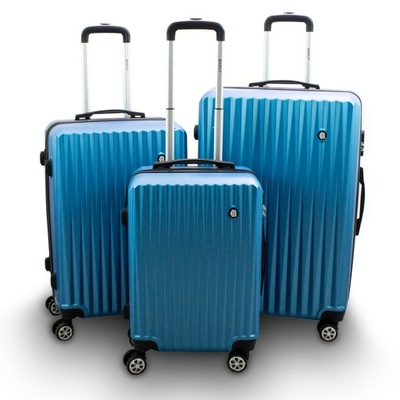 Zestaw walizek podróżnych 3x BARUT niebieskie