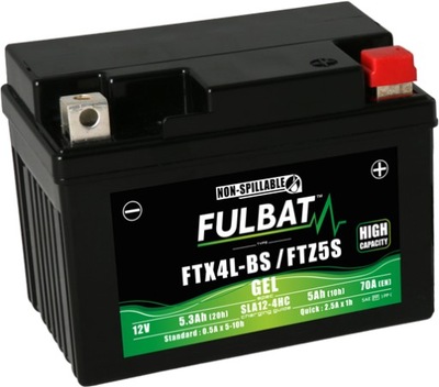 АКУМУЛЯТОР ЗМІЦНЕНИЙ FULBAT YTX4L-BS YTZ5S GEL 12V 5AH 70A ЗАМІННИК YUASA