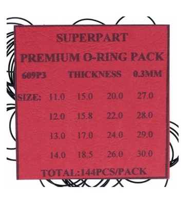 USZCZELKI O-RING grubość 0,3 MM KOMPLET 144 sztuk