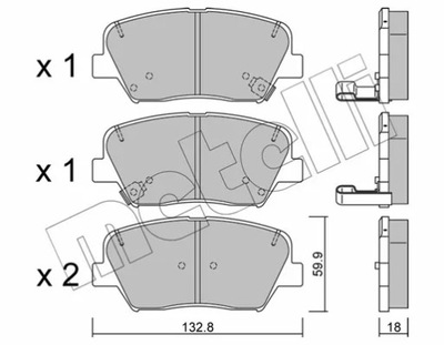 КОЛОДКИ HAM.KIA CARENS IV 13- ПЕРЕДНЯЯ