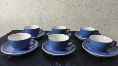 filiżanka filiżanki do espresso porcelanowe niebieskie 6 szt