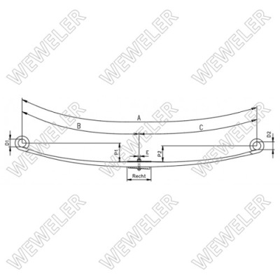 Ресора daf weweler f017t851za75, o.e. 1975525 фото №1