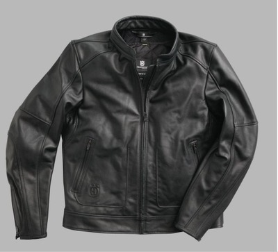 CHAQUETA MOTOCICLETA CUERO HUSQVARNA PROGRESS NEGRA (ROZMIAR:M/50)  