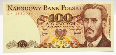 100 ZŁ ZŁOTYCH 1976 DY 1 ZGIĘCIE