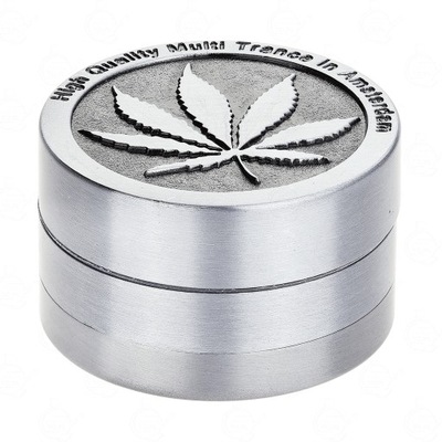 MŁYNEK METALOWY REMO GANJA LIŚĆ 40MM 3 CZĘŚCI