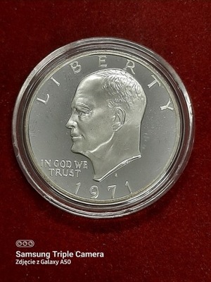moneta 1 dolar 1971r Lustrzanka