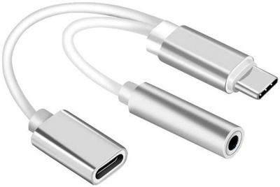 Adapter przejściówka USB-C - Jack 3.5mm + USB-C