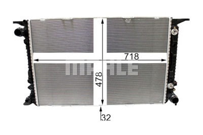 MAHLE RADIATOR ENGINE WATER PORSCHE MACAN 2.9 3.6 02.14-  