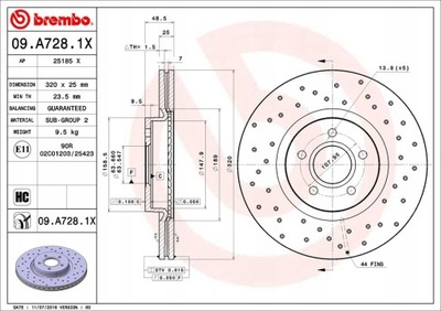 ДИСК ГАЛЬМІВНИЙ VOLVO S40 II 04-12