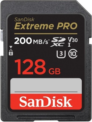 SANDISK EXTREME PRO SDXC 128GB 200MBs V30 UHS-I U3