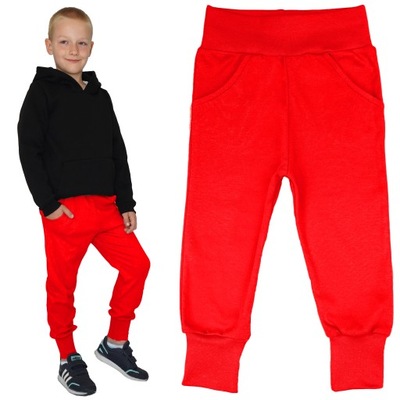 Czerwone spodnie chłopięce bawełna kieszenie 86 ROBIK