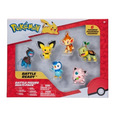 Pokemon 6 Figurek Bitewnych PICHU JIGGLYPUFF TURTWIG PIPLUP PKW3061