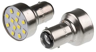 ЛАМПОЧКА P21/5W BAY15D 12V 12X 5MM LED (СВІТЛОДІОД) БІЛА 2 ШТ. U3D65