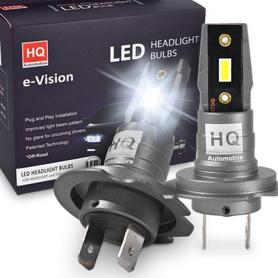 SÚPER POTENTE LUCES H7 DIODO LUMINOSO LED HQ 12/24V 6000K 1:1 BLACK EDITION COLOR BLANCO LUZ  