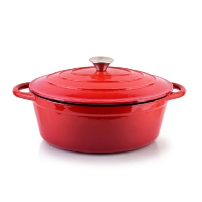 Żeliwna gęsiarka emaliowana Czerwona do pieczenia 4,7 L
