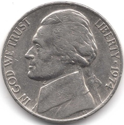 USA 5 cents centów 1974 - Thomas Jefferson