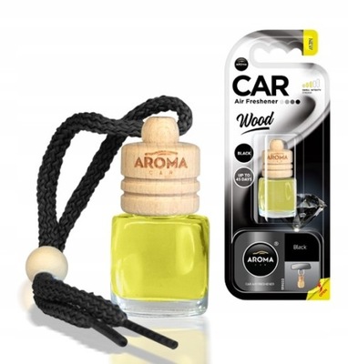 AROMA CAR WOOD BLACK Zawieszka odświeżacz zapach