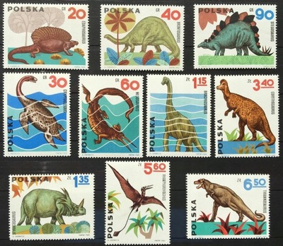 Fi 1421-1430 ** - 1965 Zwierzęta prehistoryczne
