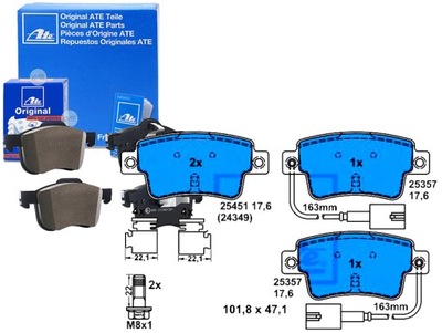 ATE КОМПЛЕКТ КОЛОДОК ШАЛЬМІВНИХ ATE, 13.0460-3862.