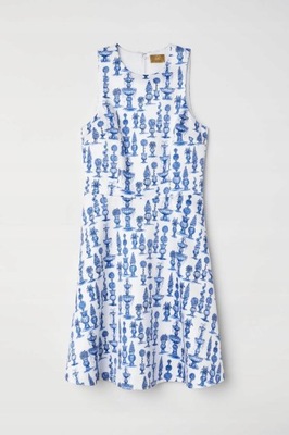 H&M 38 M Satynowa sukienka we wzory