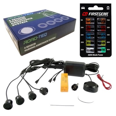 SENSORES RETROVISOR APARCAMIENTO 4 PIEZAS BUZZER SENSOR DE APARCAMIENTO + FUSIBLES MINI  