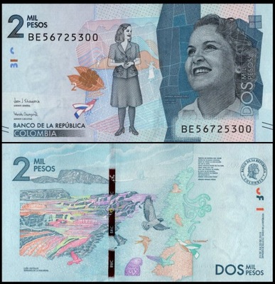 Kolumbia 2000 Pesos 2019 P-458e UNC
