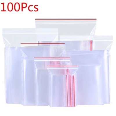 100Pcs/Bag Small Zip Lock Plastic Bags Clear Bag