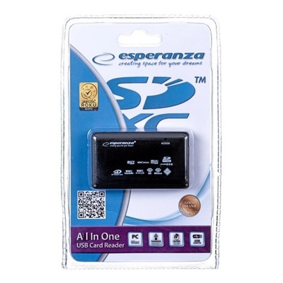 Czytnik kart Esperanza EA117 (Zewnętrzny; Memory Stick Duo, MicroSD (przez