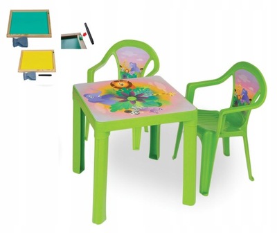 Mebelki dla dzieci stolik dwa krzesła plus tablica