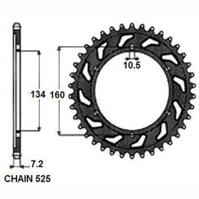 ENGRANAJE NAPEDZANA PARTE TRASERA MOTO. SUNSTAR 1-4633-41  