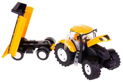 Żółty Traktor z Przyczepą dla Dzieci | Zawieszenie | Podnoszona Maska