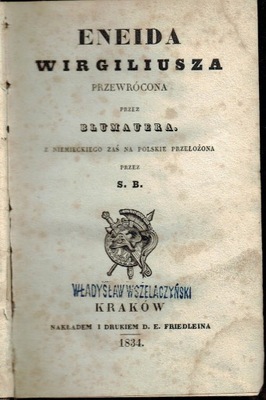 ENEIDA Wirgiliusza przewrócona.. 1834