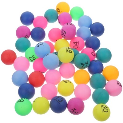 Plastikowa kulka do loterii Bingo z numerami 50 szt