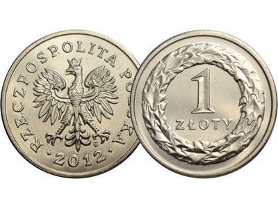 1 złoty 2012 r. stan menniczy z woreczka